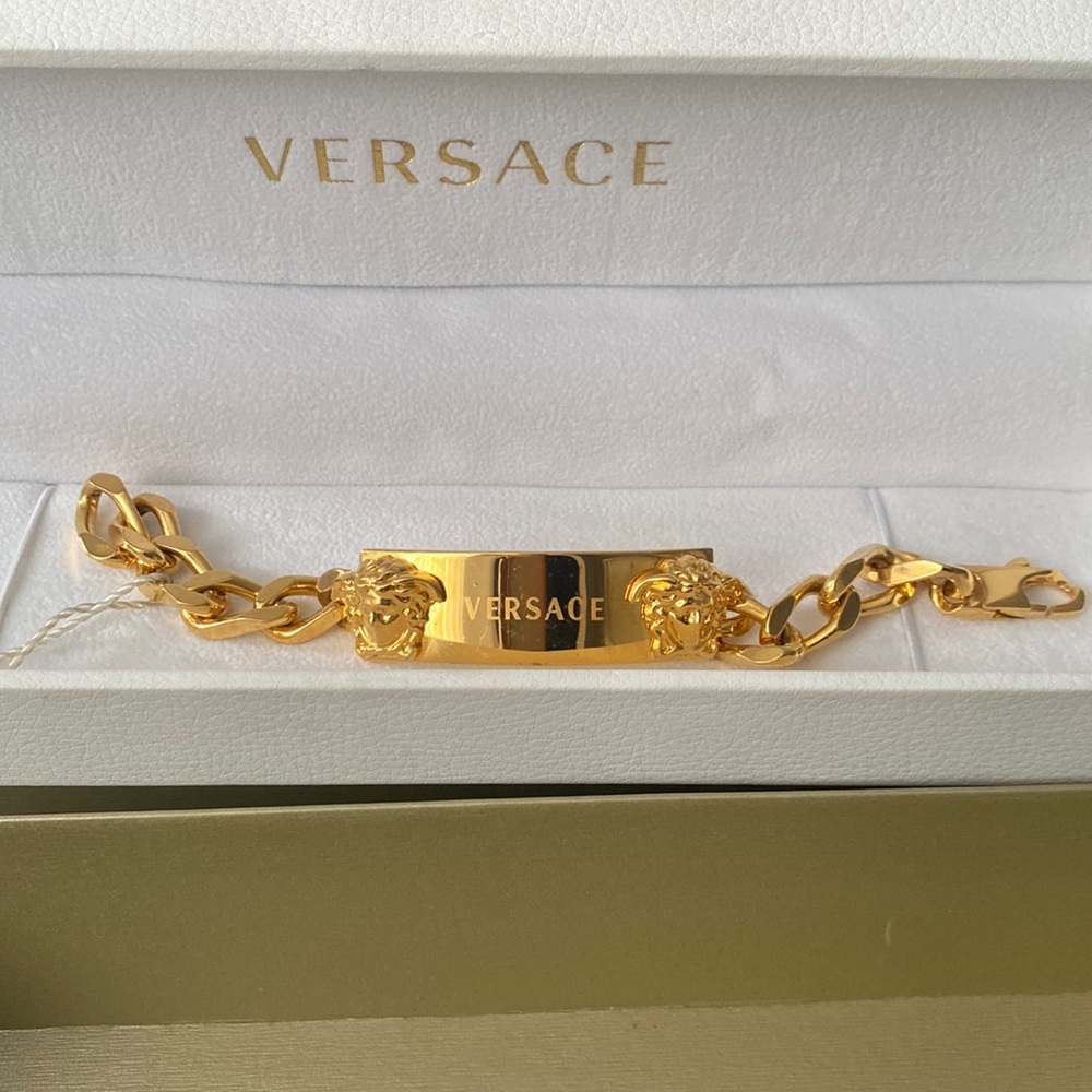 Versace Mens Womens Logo Bracelet Medusa ID bracelet chain link